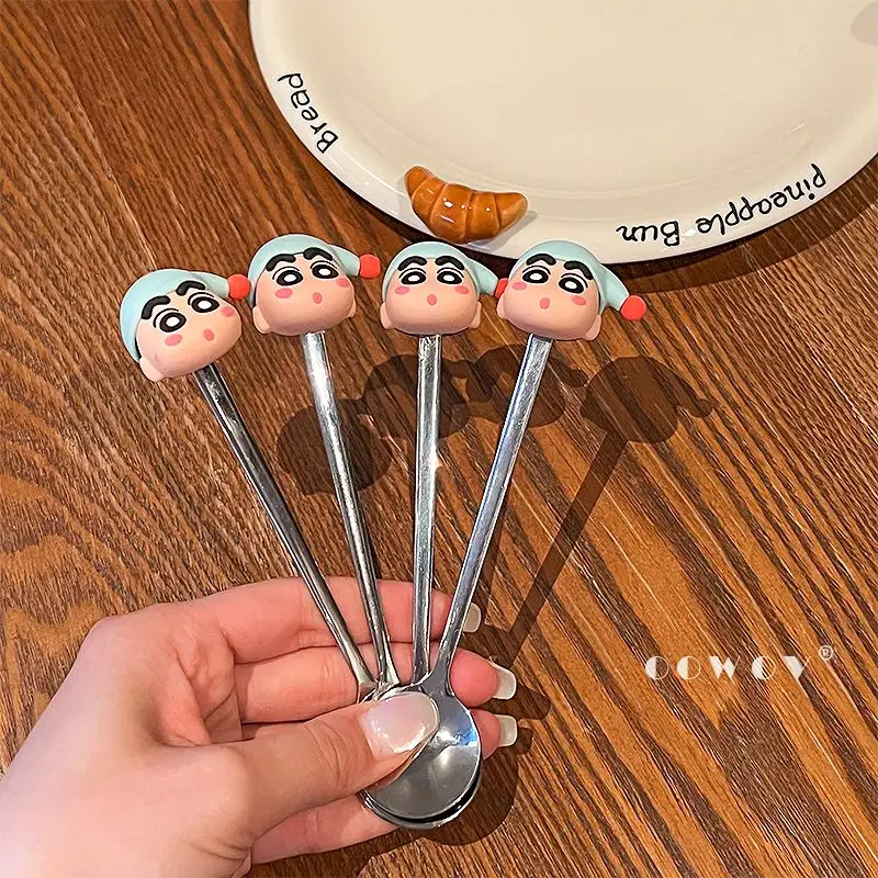 Crayon Shin‑chan 304 Stainless Steel Spoon Cartoon Cute Handle Soup Spoon Food Grade Tableware Home Kitchen Decor Gift 2026 view 2