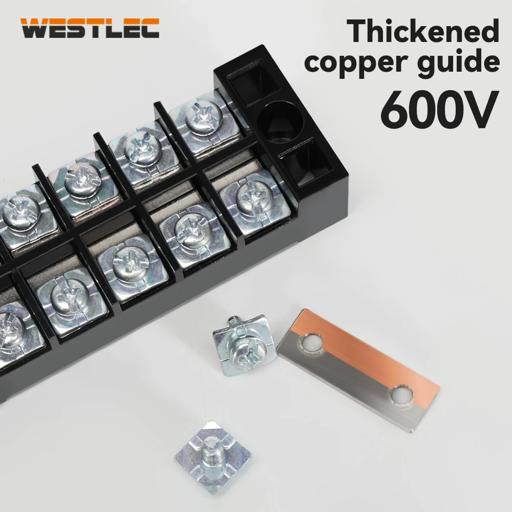 WESTLEC TB Base type terminal  600V Dual Row Strip Electrical Screw Terminal Block Fence Screw Ribbon Wire Connector TB