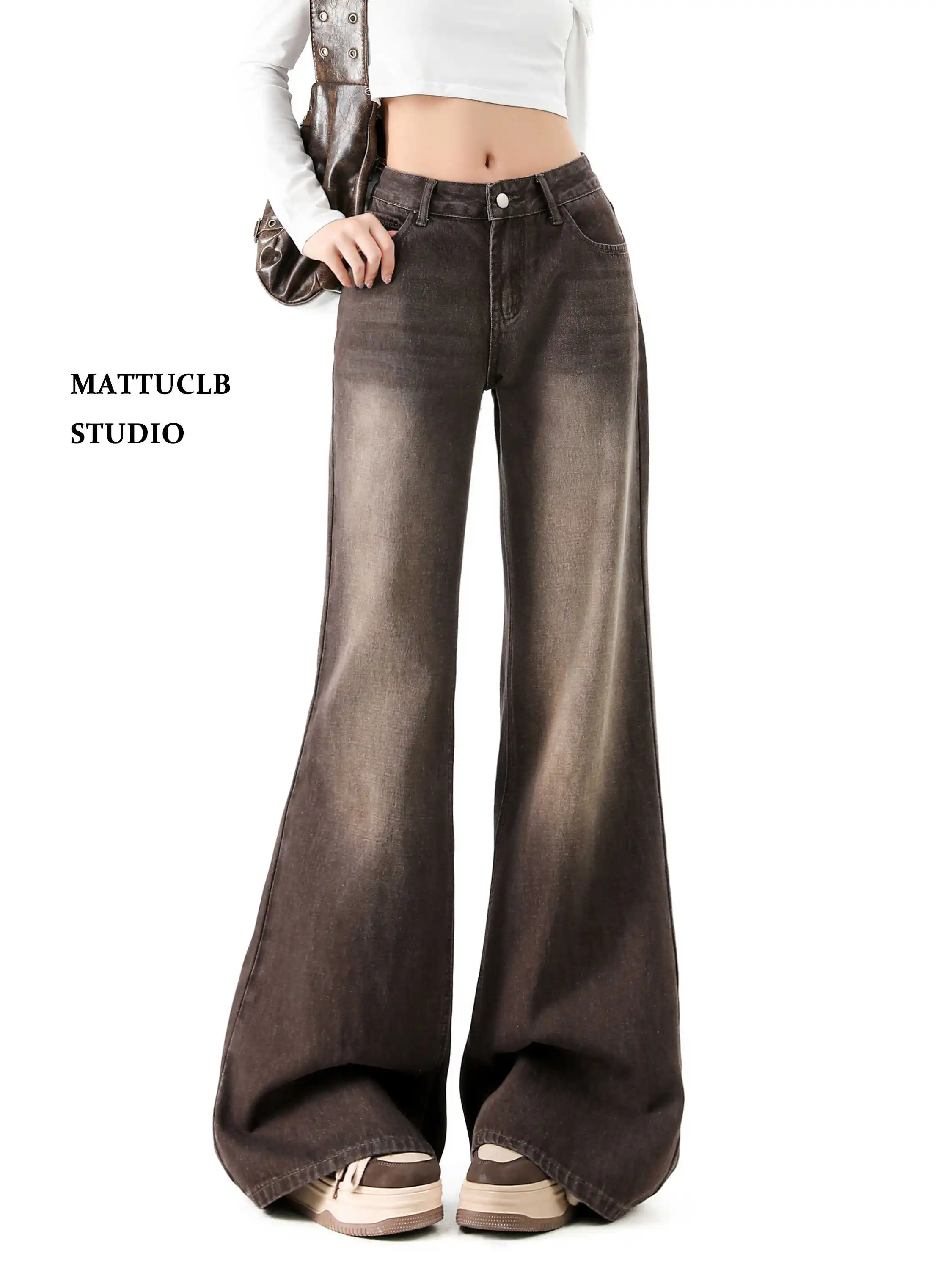 

Женские расклешенные джинсы в стиле Харадзюку, японские джинсы с низкой посадкой, джинсовые брюки Abi Y2k, расклешенный низ, американский ретро, High Street Tide