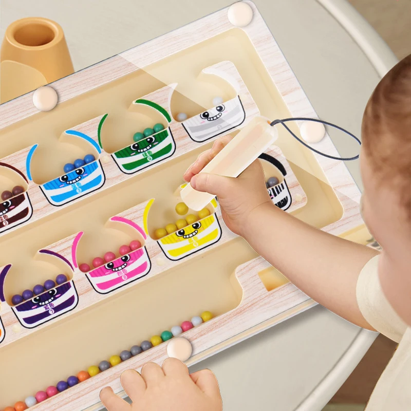 Magnetic Marble Maze Magnetic Pen Rolling Ball for Kids Logical Thinking Training Focus Children Early Education Educational Toy