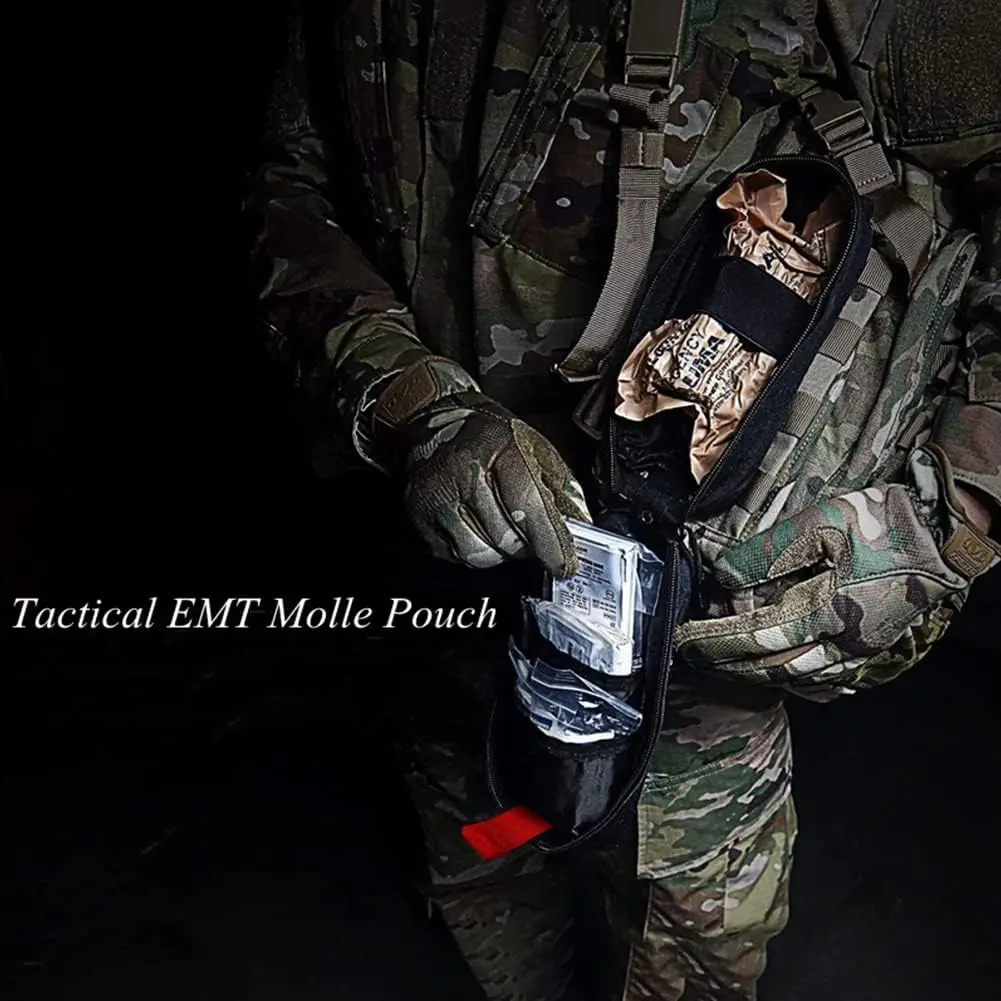 กระเป๋าฉุกเฉิน Molle แบบยุทธวิธี kotak p3k กระเป๋าปฐมพยาบาลมือเดียวอุปกรณ์เอาตัวรอดกลางแจ้งพร้อมสายรัด