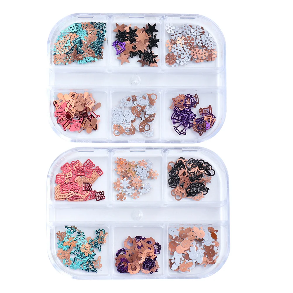 2 caixas criativas decalques de unhas de natal fácil aplicar adesivo de manicure para reunião de família diy suprimentos de arte de unhas feminino ornamento de beleza