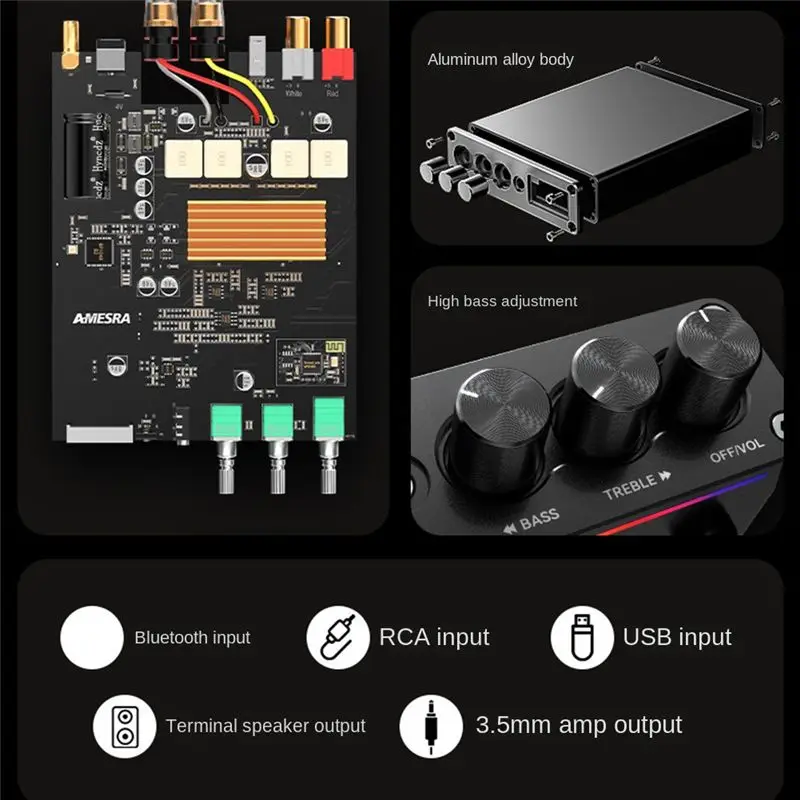 [NEW!A25P】 Bluetooth Receiver For Home Stereo Digital Amplifier Board Bluetooth 5.3 Amplifier EU Plug