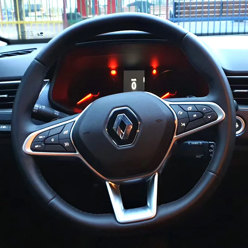 Car Steering Wheel Cover Braid Black Suede Interior for Renault Clio 5 V Captur 2 Zoe Renault Arkana Samsung Xm3 2019 2020 2021