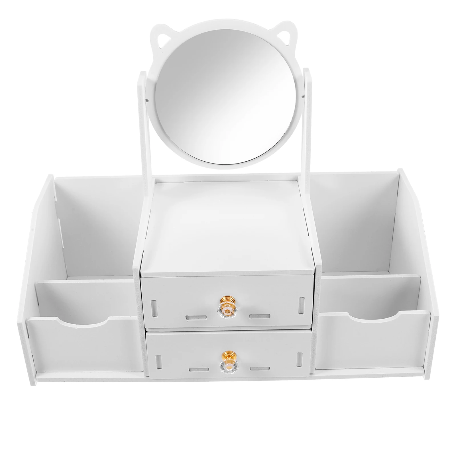 

Multifunctional Makeup Mirror Organizer Display Tabletop Vanity Cosmetics Countertop