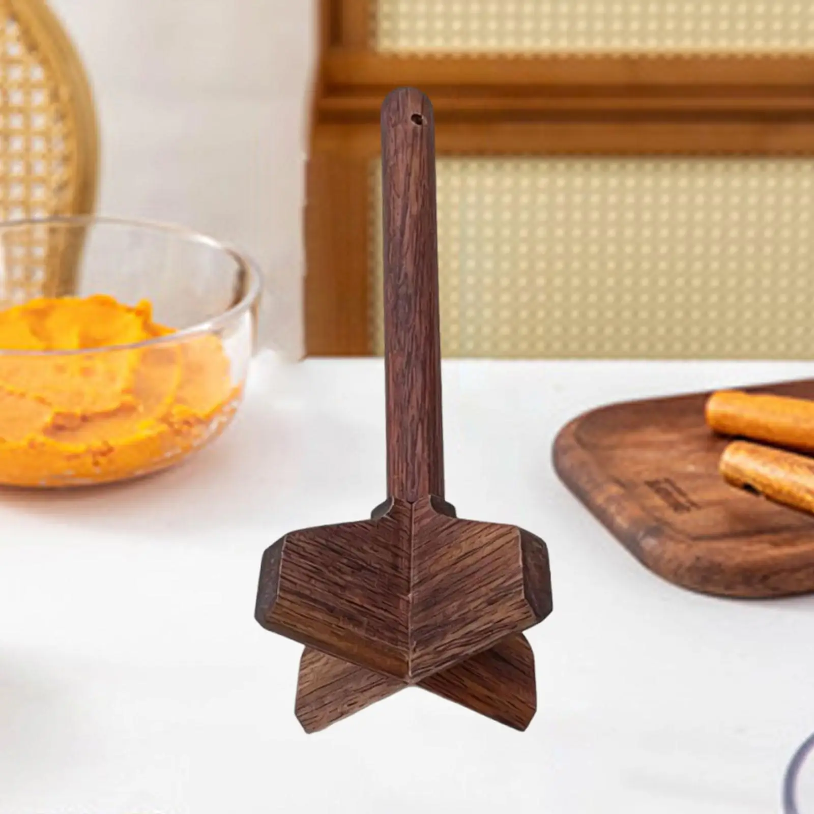 Wooden Potato Masher Ground Beef Chopper High Performance Repair Hamburger Multipurpose Ground Beef Masher Meat Separator Tool