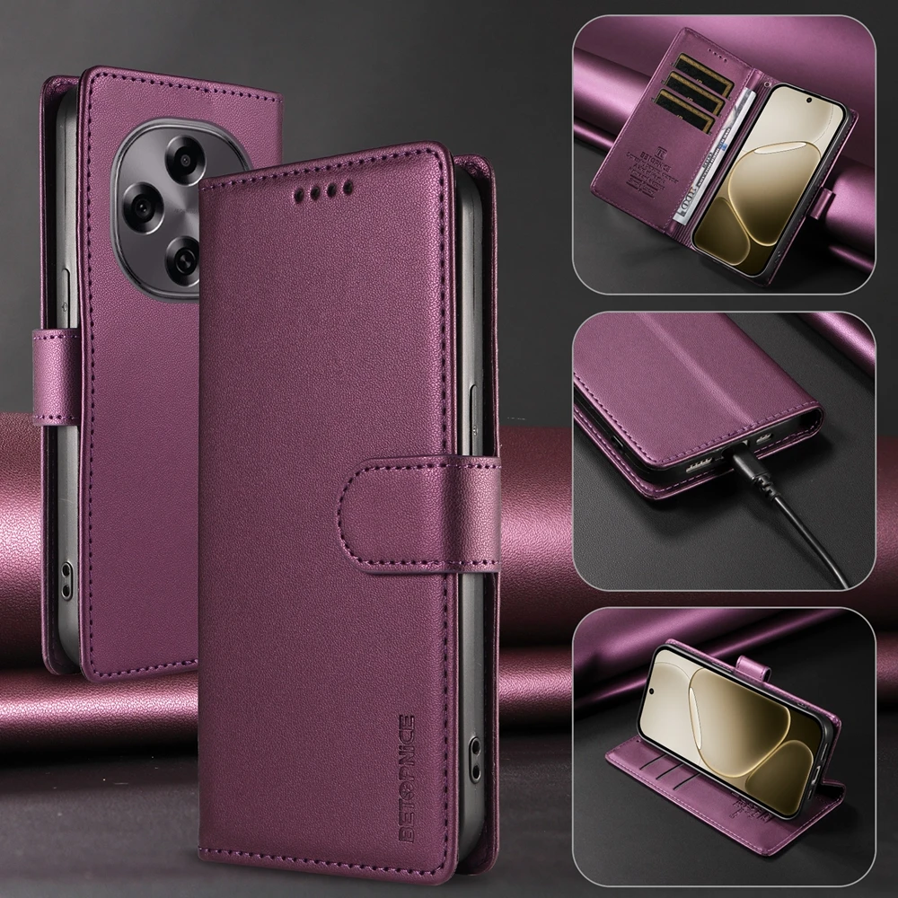 Magnetic RFID Blocking Leather Case For OPPO A6 A6X A5 A3 Pro A79 A78 A77 A60 A59 A58 A55 A54 A38 4G 5G Phone Cover Shockproof