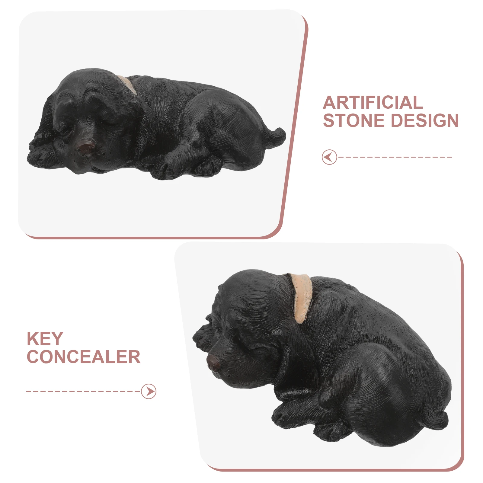 Puppy Shape Hider Outdoor Garden Statue Hidden Key Holder Key Storage Container Yard Resin Box Lock Safe Case