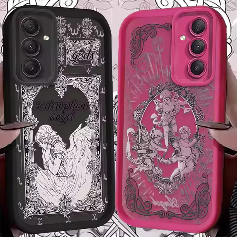 Punk Cupid Angel For Samsung Galaxy Case S24 S23 S22 S21 Ultra Plus Fe A55 A54 A53 A52 A35 A25 A15 A14 5G Phone Y2k Cover