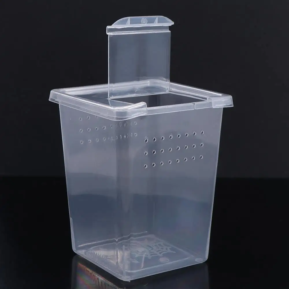 Durable Reptile Accessories Plastic Household Transparent Reptile Habitat Insect Feeding Box Hatching Tank Lizard Living Box