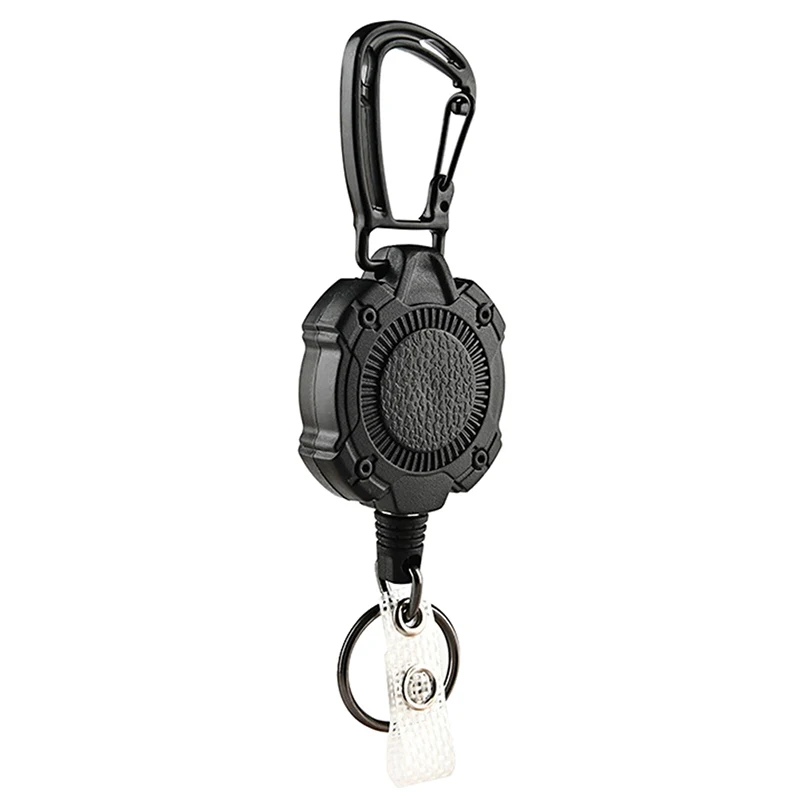 1Pc Anti-theft Metal Easy-to-pull Buckle Rope Elastic Keychain Sporty Retractable Key Ring Anti Lost Easy Pull Buckle