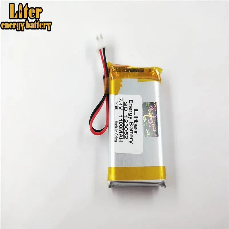 XH2.54-2P connector 7.4V 1100mAh 123052 Polymer Li-ion battery for Bluetooth stereo DVD player Flip bluetooth speaker,603050-2S