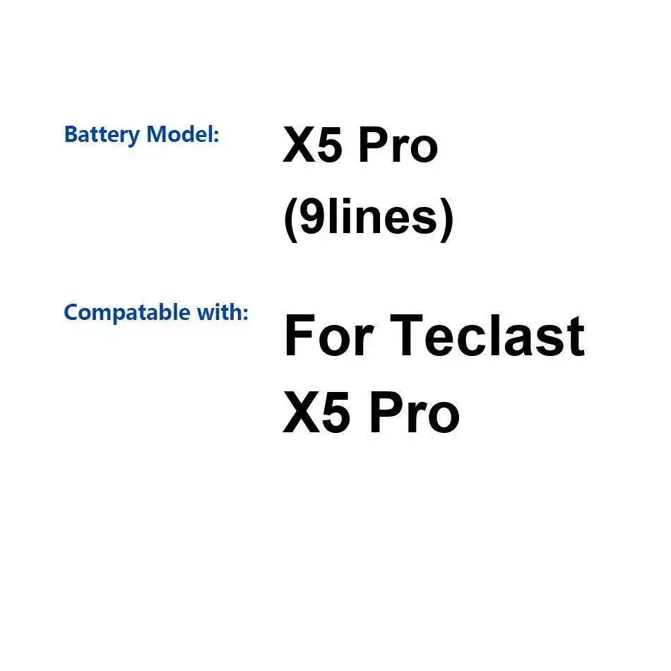 

High-Efficiency For Teclast X5 Pro 9Lines 6000Mah Tablet Battery
