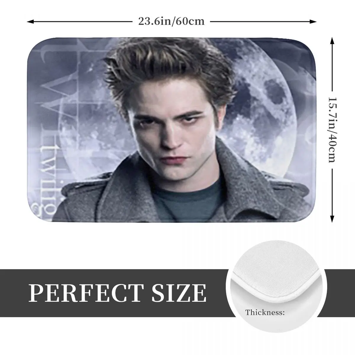 The Twilight Saga Edward Cullen Non-slip Doormat Floor Mat Dust-proo Carpet Rug for Kitchen Entrance Home Bathroom Footpad Mats