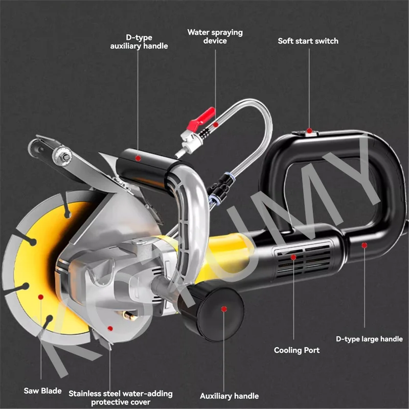 Especial para cortar materiais de concreto e pedra, máquina de entalhe sem escova, instalação de água e eletricidade, corte de parede