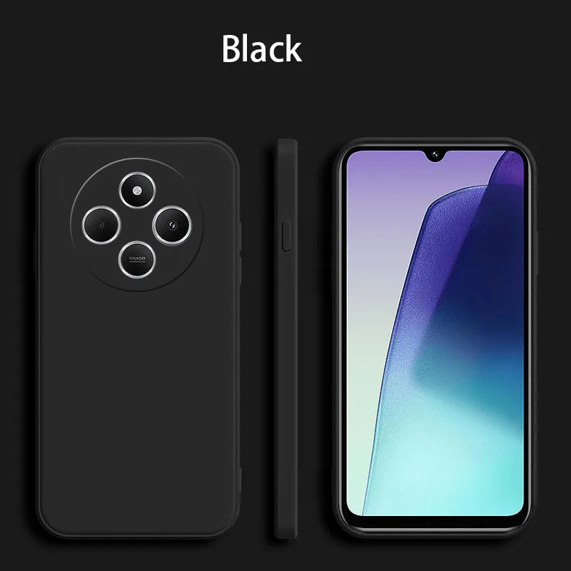 For Xiaomi Redmi 14C 14R 4G 5G Shockproof Lens Protect Cover Fundas Square Liquid Silicone Phone Case for POCO C75 5G