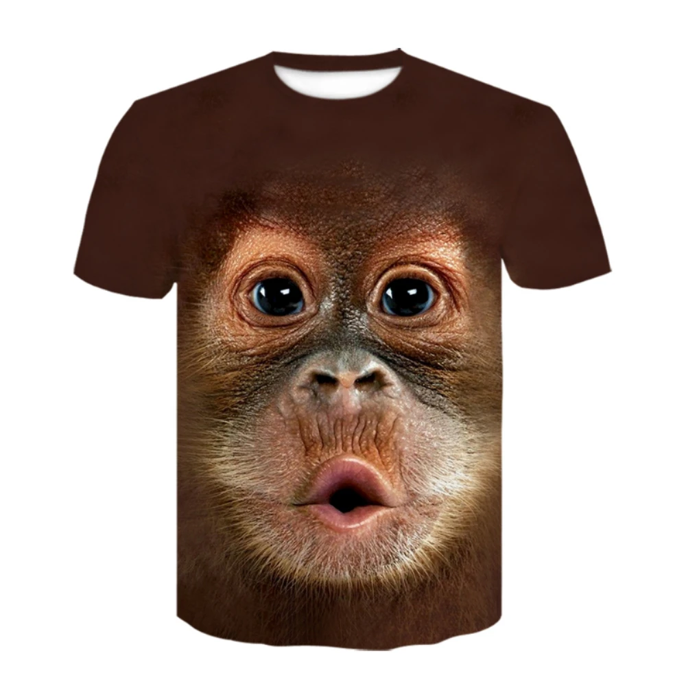 2022 Monkey Gorilla 3D Print T Shirt Men Summer Casual Oversized O-Neck Streetwear Punk Hip Hop Design T-shirt