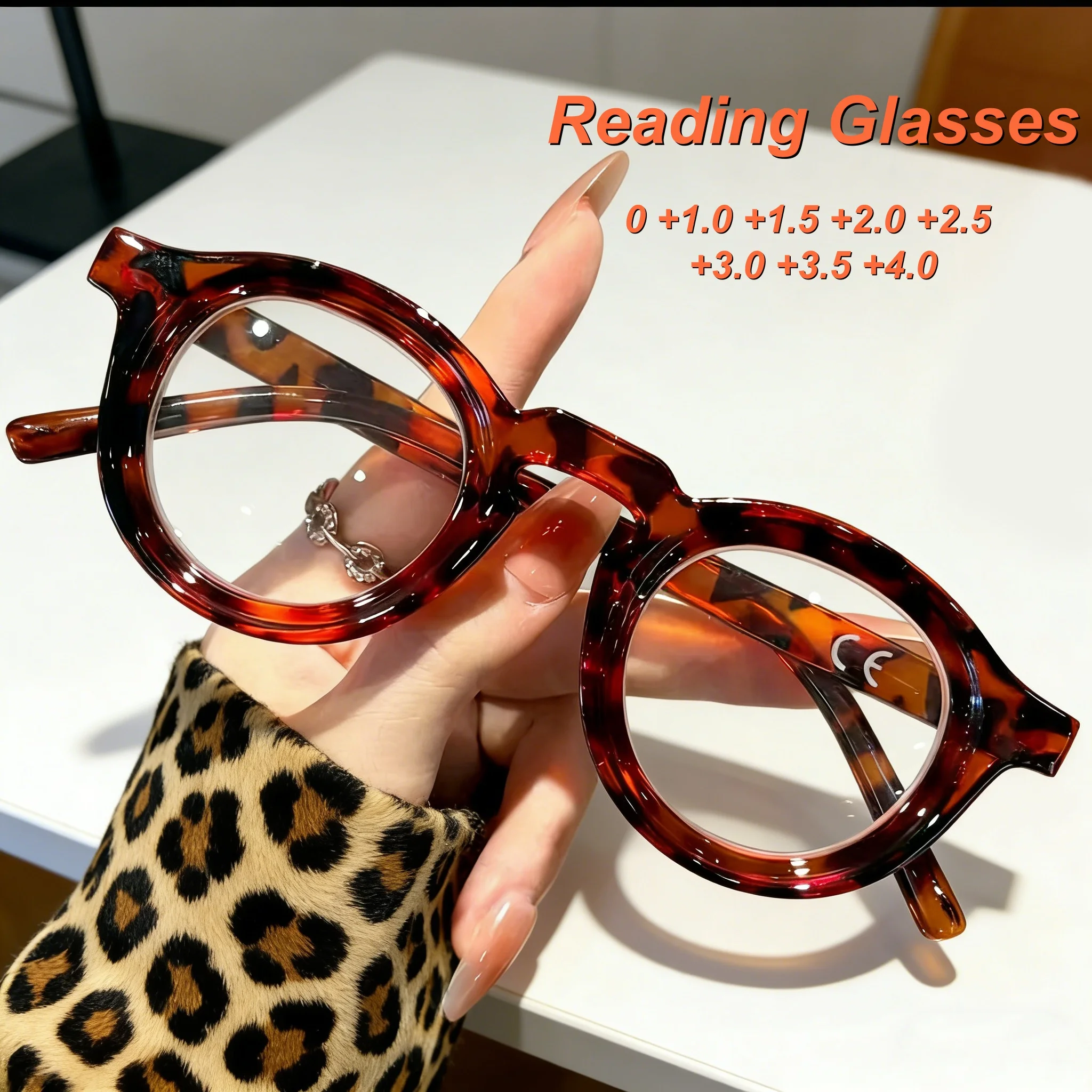

2026 New Fashionable Personalized HD Thick Frame Women's Reading Glasses Retro Neutral High Quality Anti Blue Light Glasses