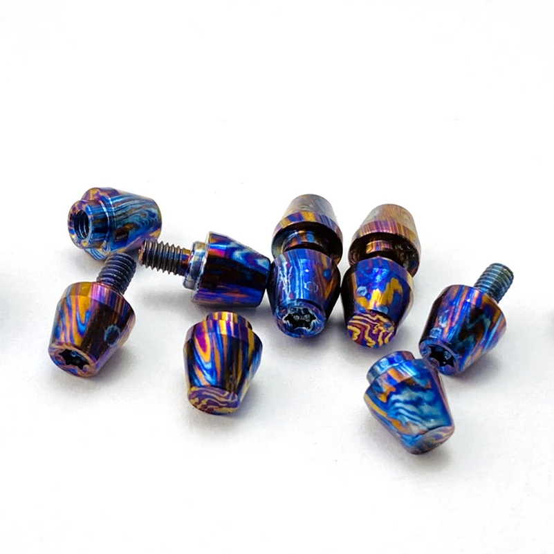 Timascus / Titanium Damascus Pattern Fold Knife Thumb Push Button Screw Stud M2.5 T8 Rivet DIY Making Accessories Part
