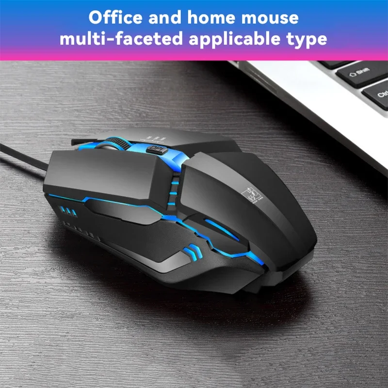 人間工学に基づいた有線ゲーミングマウス,LEDバックライト付き,USB, 1600 dpi,RGB,デスクトップ,ラップトップ,オフィスに適しています
