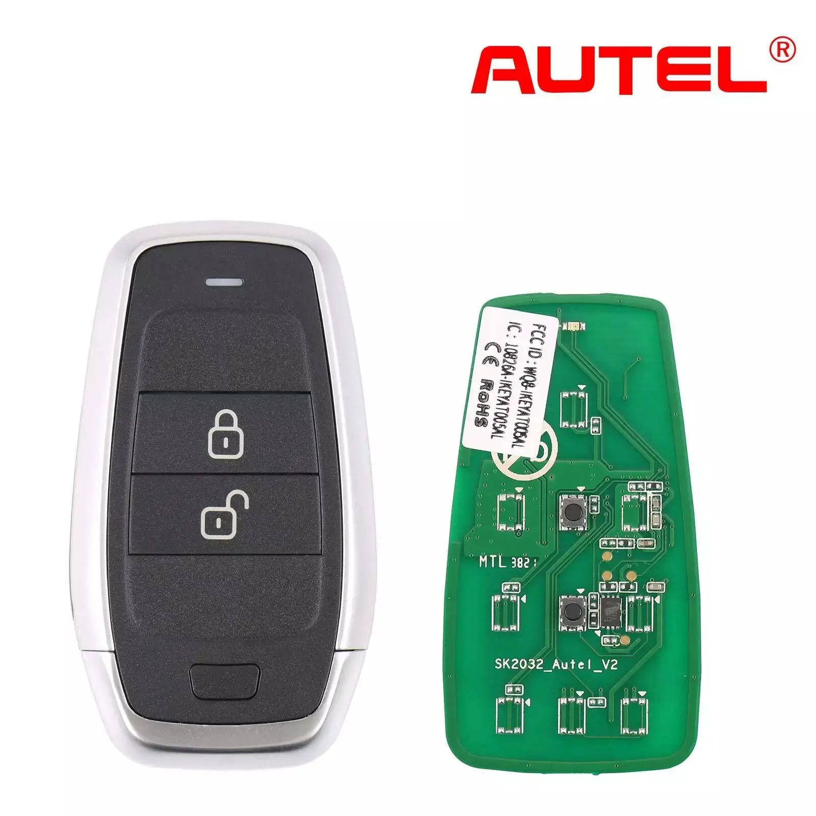 AUTEL Universal Smart Key Standard Style 2 Buttons IKEYAT002AL Work With KM100