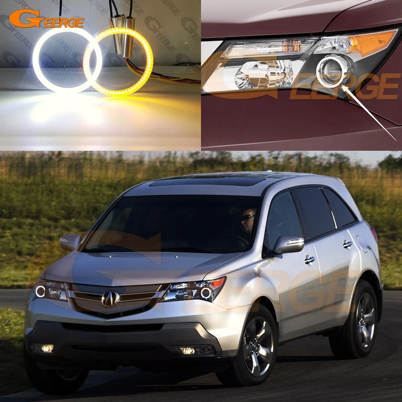 

For Acura MDX 2007 2008 2009 2010 2011 2012 2013 Ultra Bright A/W Switchback DRL Turn Signal LED Angel Eyes Kit Halo Rings