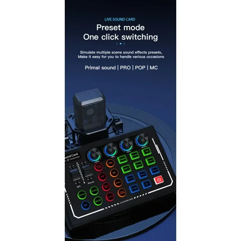 V88 Live Sound Card Mixer USB External Sound Card Network Anchor Interface Type for Mobile Phone Channels