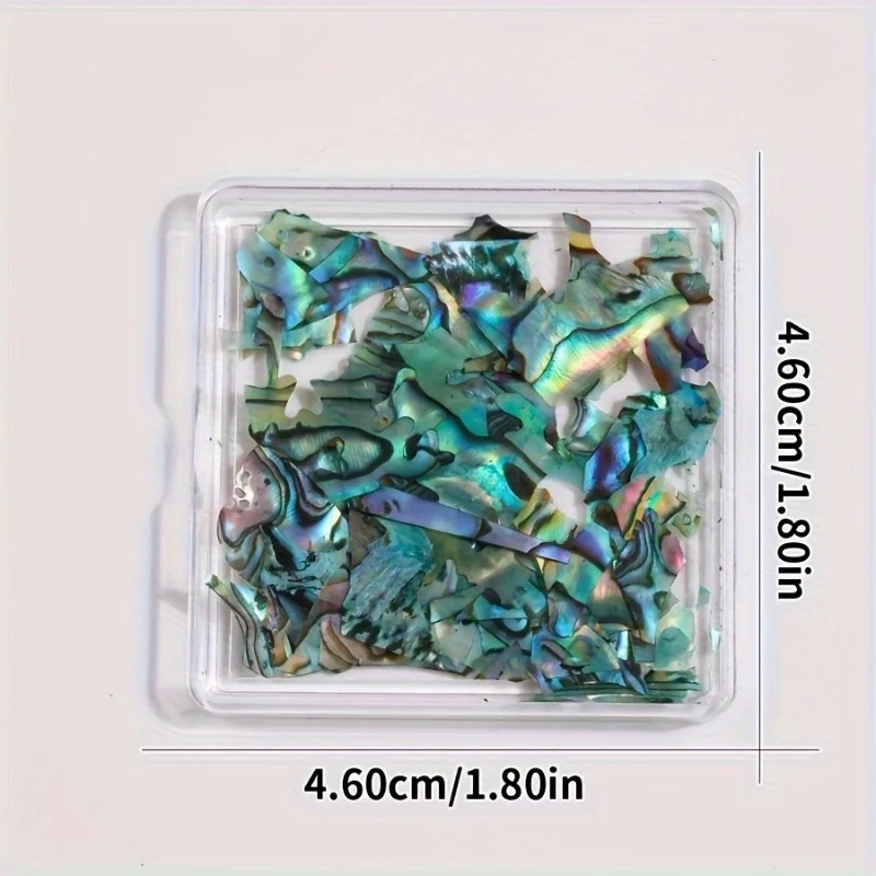 1 Box Abalone Shell Nail Flakes Irregular Colorful Shell Slices Natural Mother of Pearl Nail Art Decor Supplies for DIY Manicure Salon