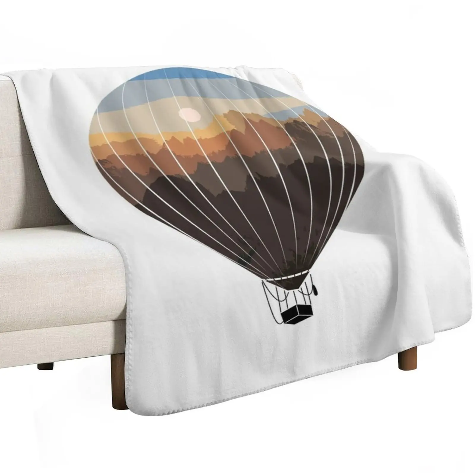 Hot air balloon panorama view balloon ride Throw Blanket Sleeping Bag manga Hairy Plush Kid'S Soft Beds Blankets