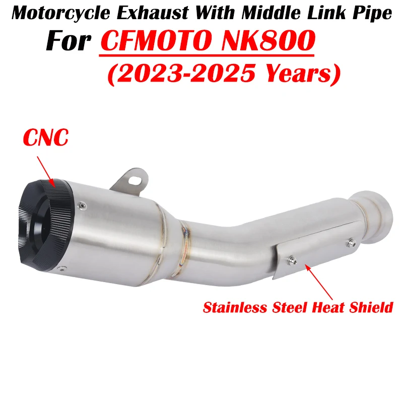 

Slip On For CFMOTO 800NK NK 800 2023 2024 2025 Motorcycle Exhaust Escape System Modified Muffler With Middle Link Pipe