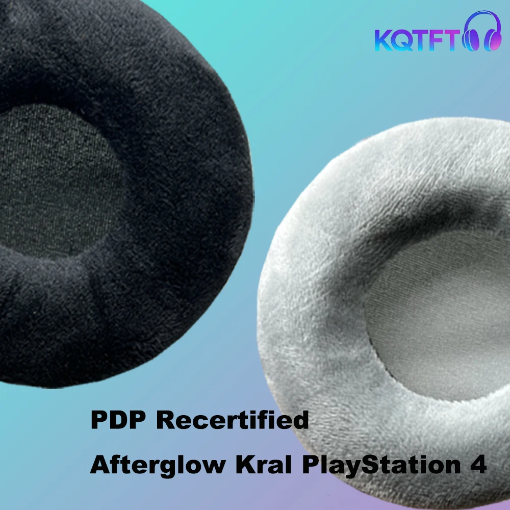 Almohadillas de Repuesto para Auriculares PDP Recertified Afterglow Kral PlayStation 4, Cojín de Cuero, Funda de Terciopelo para Auriculares