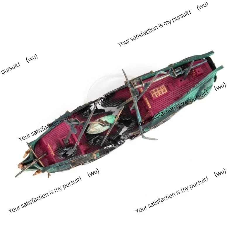 Aquarium Shipwreck Decorations Set Resin Ship Fish Tank Ornaments For Aquarium Environments Decor Accessories