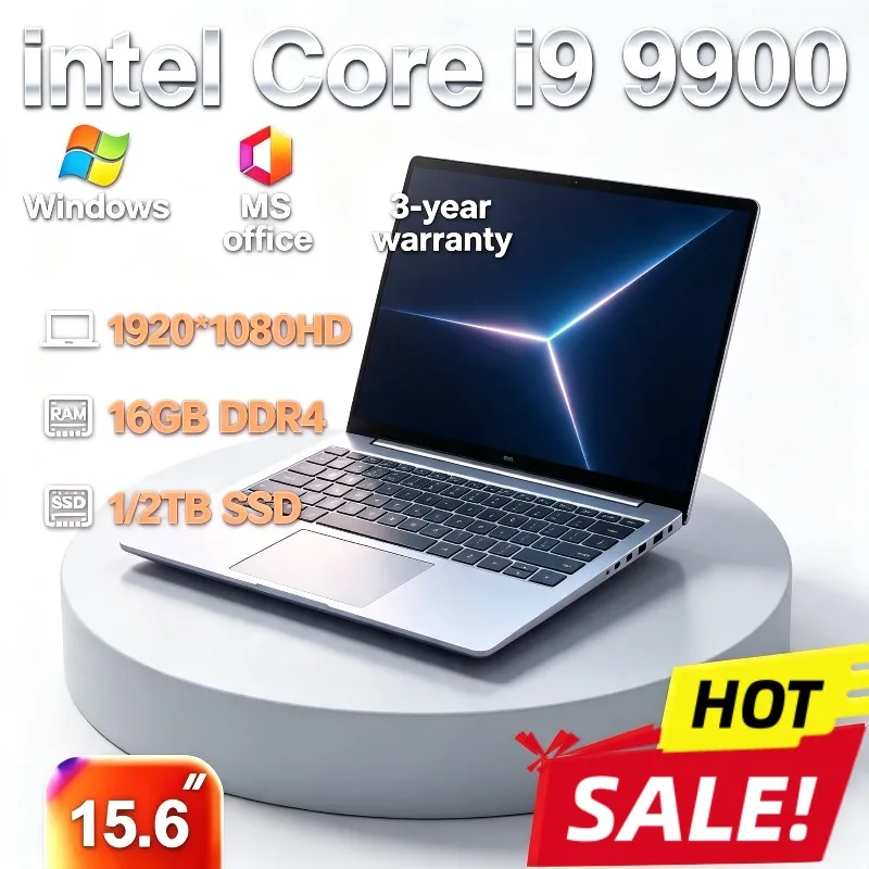 Intel Core i9 9900 16GB DDR4 1TB/2TB SSD New Laptop High Performance 2026 Portable Computer for Office Gaming (Notebook PC)