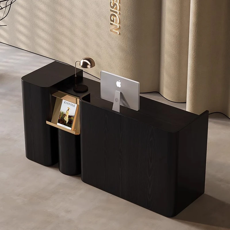 Desain Toko Meja Resepsionis Meja Depan Berbentuk L Meja Resepsionis Mewah Ringan Mewah Checkout Perabot Kantor Scrivania yang Elegan
