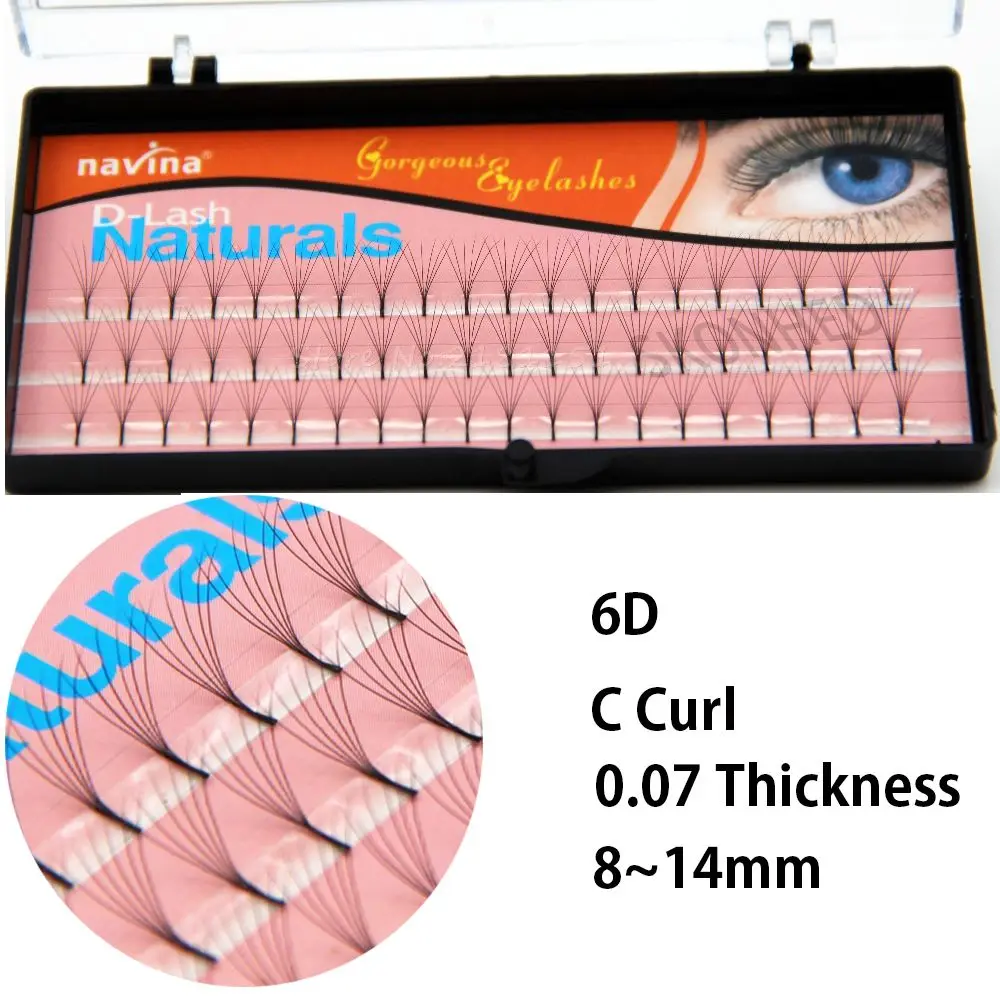 60pcs/set 6D Premade Volume Fan Lashes Russia Semi Permanent Eyelash Extension Knot-free Long Black False Eyelashes