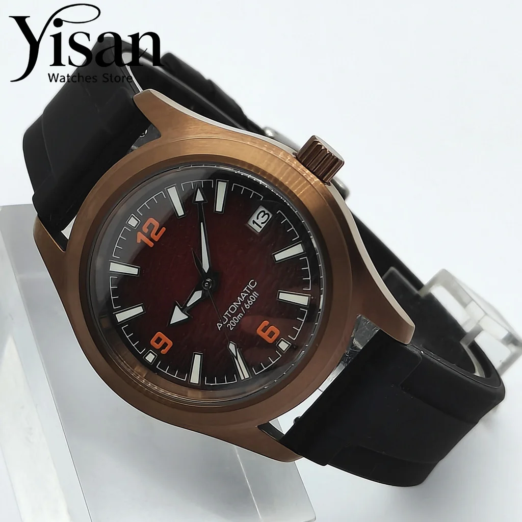 36mm 39mm NH35 automatic movement sapphire glass aseptic black-red dial men's automatic watch - view 4