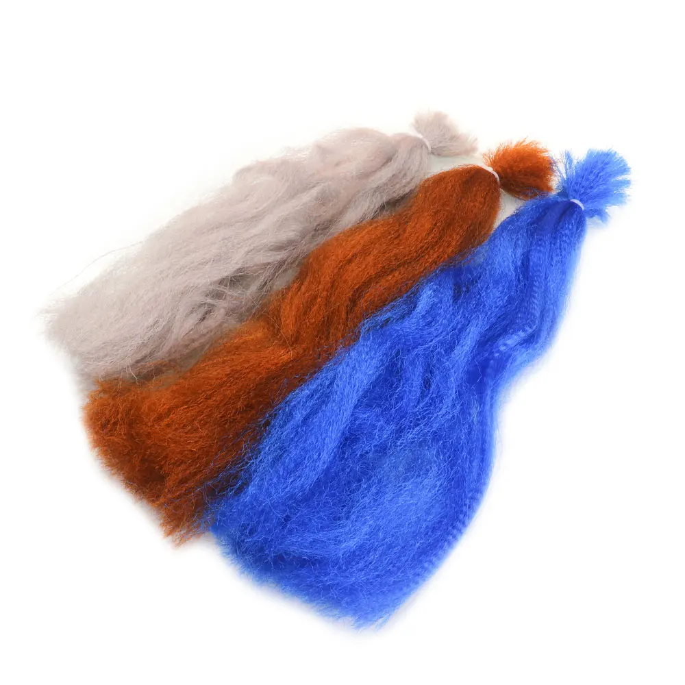 1Pack Lange Schimmer Slinky Faser Gewellte Synthetische Haar Bucktail Jig Lockt Salzwasser Streamer Köder Fisch Fliegen Binden Material – Detail 9