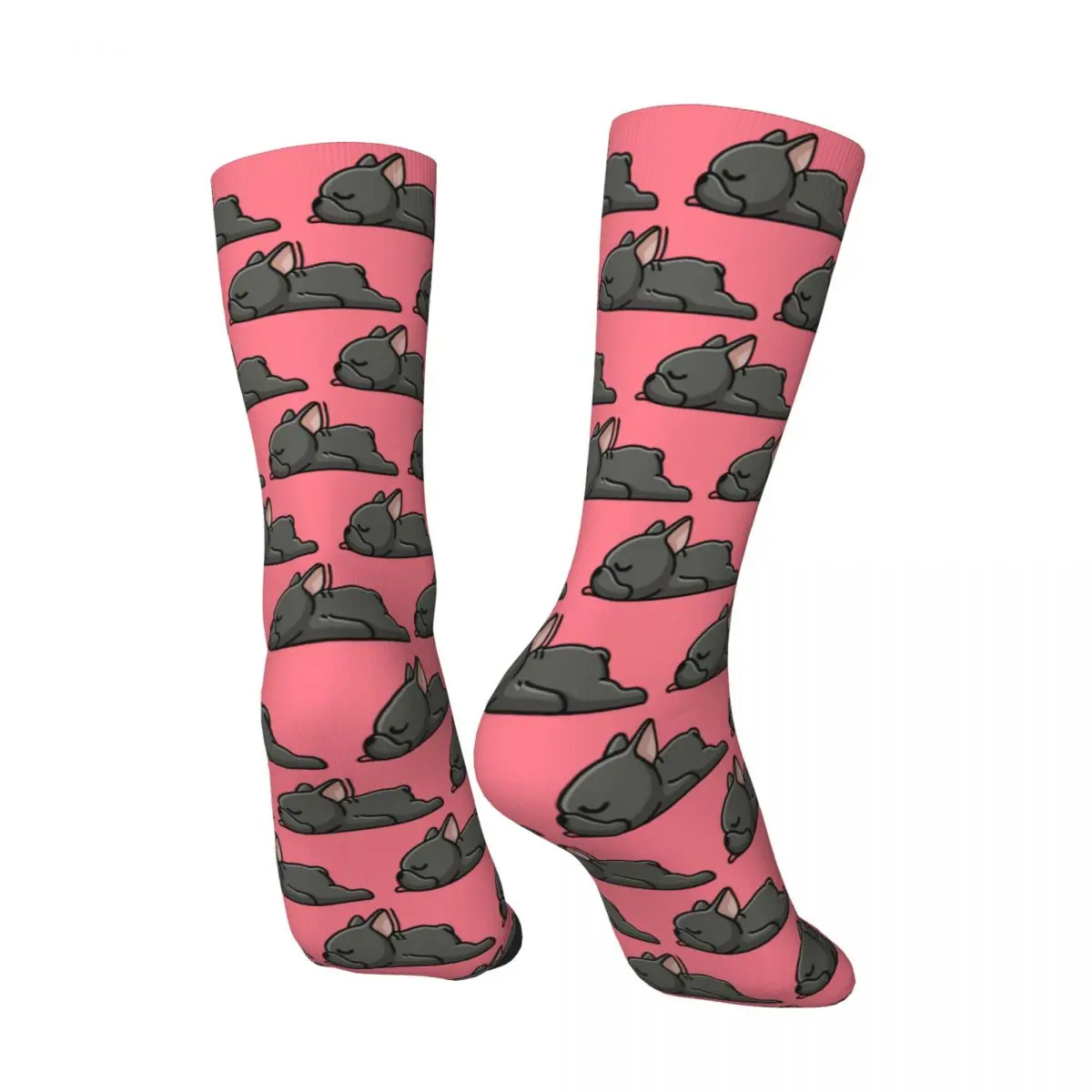 Calcetines con estampado 3D de Bulldog Francés para hombre y mujer, calcetín Unisex, estilo callejero