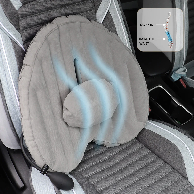 Universal Inflatable Waist Support For Car Adjustable Backrest Auto Seat Lumbar Cushion Office Lumbar Pillow Interior Supplies