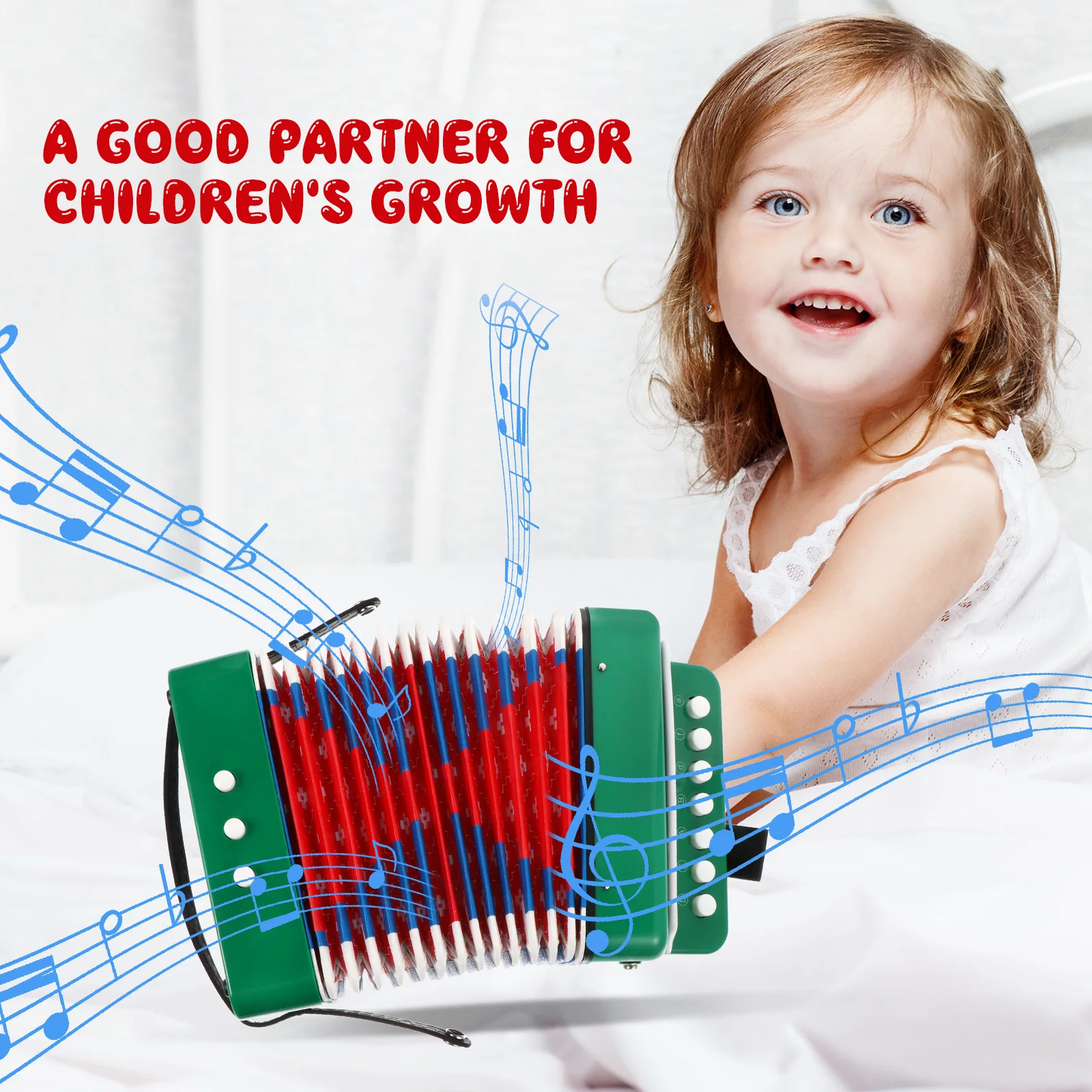 

Musical Instrument 7-key Accordion Toddler Kids Instruments Plastic Children Toy