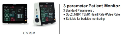 Factory Direct Sale Portable Plastic Life Sign 3 Parameters Veterinary Monitoring Devices Wholesale Price for Medical