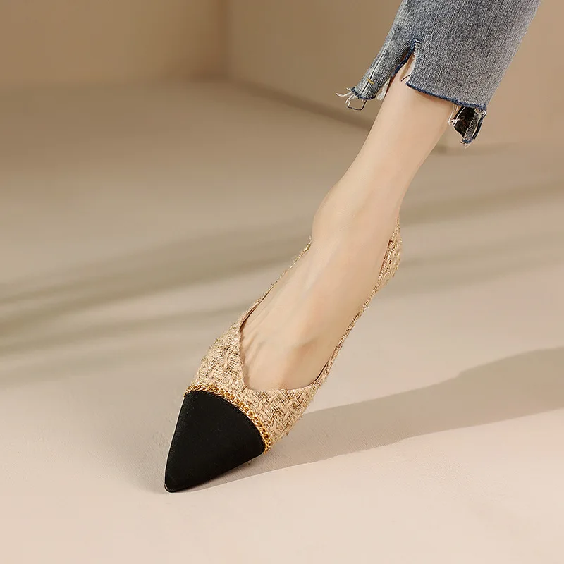 

Pointed Toe Low Heel Elegant Office Shoes For Women 2025 Luxury Leather Casual Ladies Summer Footwear