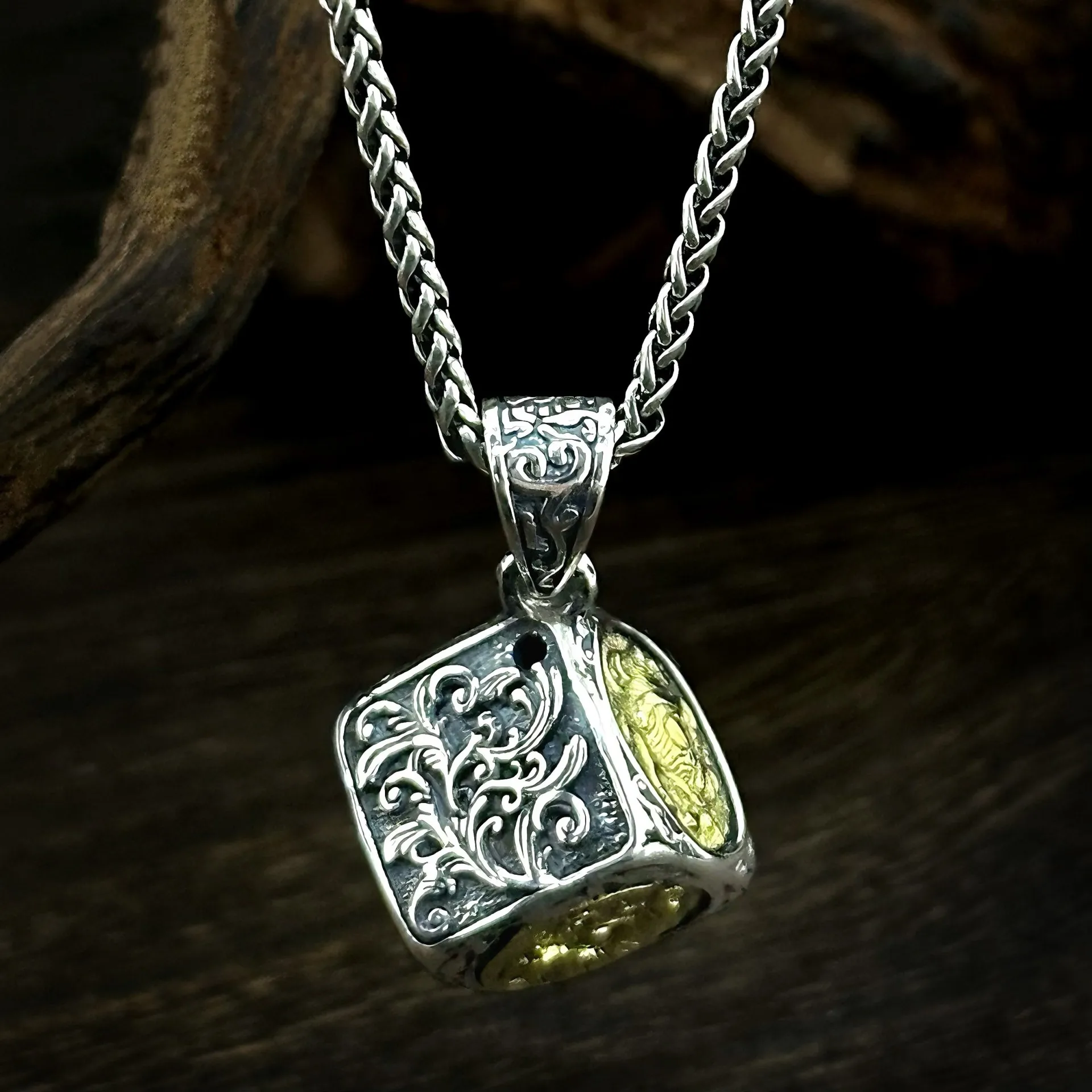 BOCAI New S925 Silver Jewelry Vintage Chinese Style Tang Grass Four Divine Beasts Pendant Selected Gifts For Men And Women