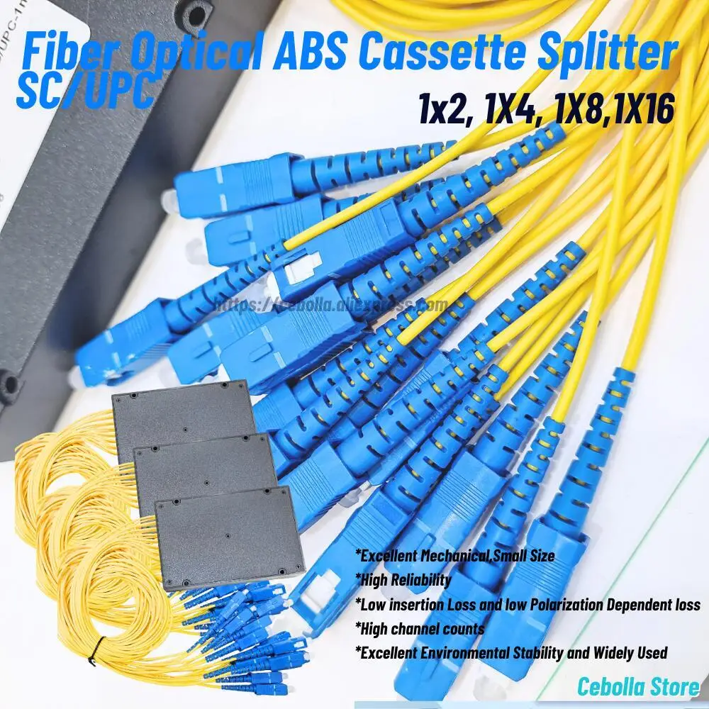 FTTH ABS Box 1X8 1X16  SC UPC PLC With SC/UPC Connector Planar Waveguide Type Fiber Optical Splitter sc upc