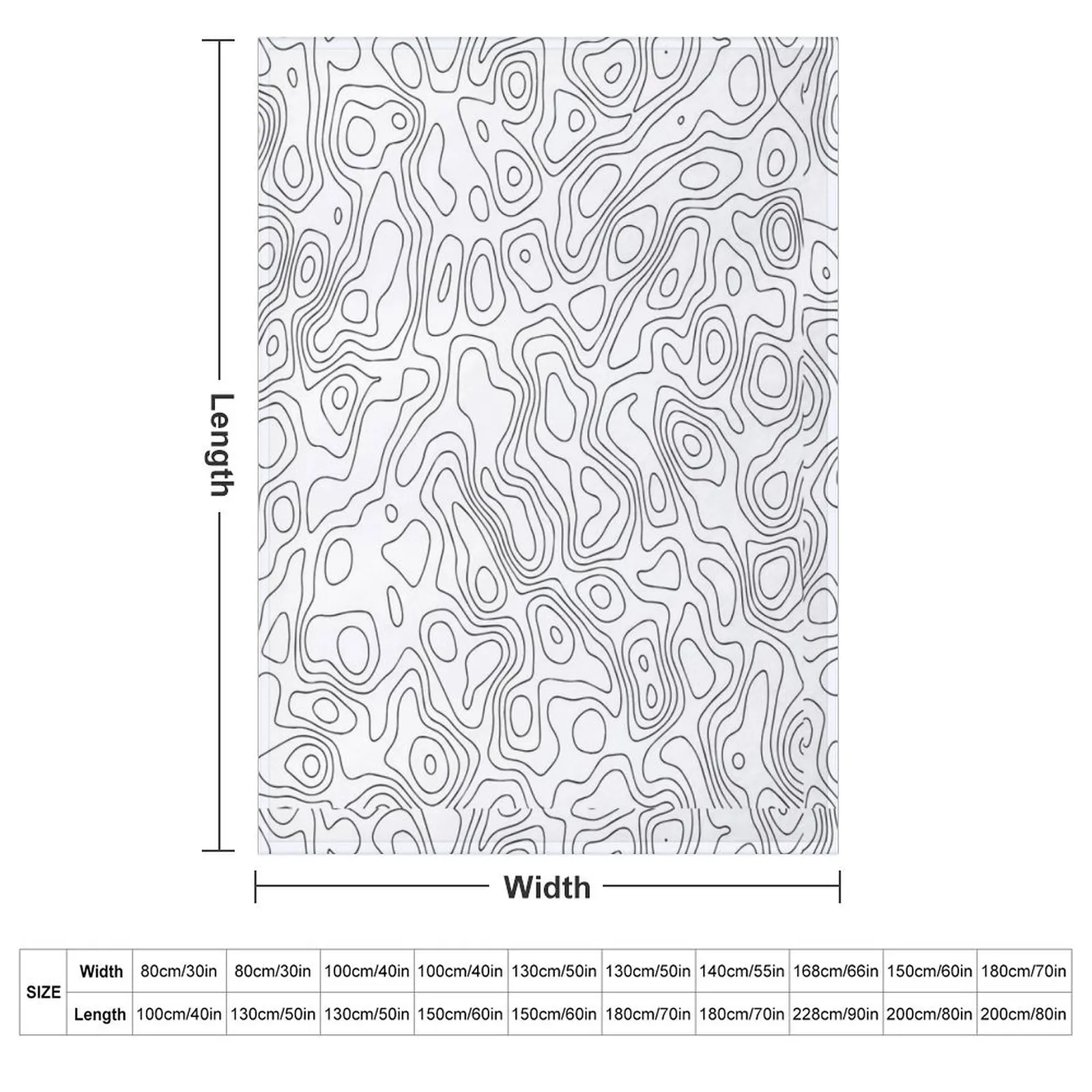 Contour map Throw Blanket