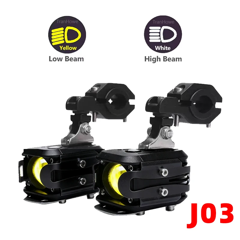 J01/J03 Draadloze Schakelaar Motorfiets Voorste Extra Spotlight 7200 Lumen Elektrisch Voertuig LED Lampjes Verre en Nabij Licht Tangent