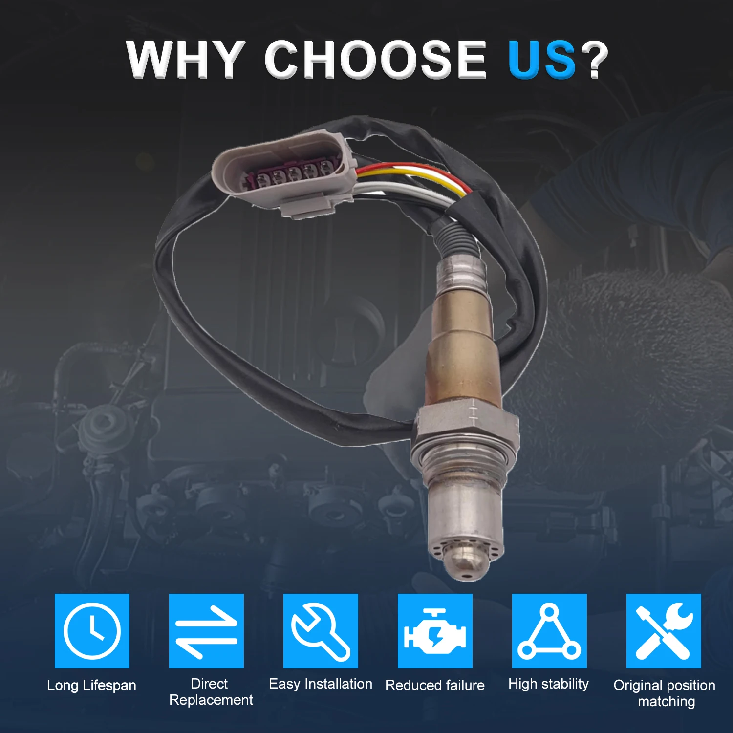 مستشعر الأوكسجين الأمامي 06K906262CS 06K906262CB 8V0906262 لأودي S3 VW Golf R 2015-2018 2.0L 8V0 906 262 D 8V0906262D #6