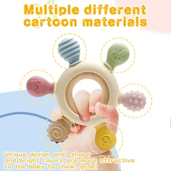 1PC Silicone Teether Baby Rudder Shape Wooden Teether Ring Kid Gift BPA Free Silicone Children Goods Kid Teething Toy