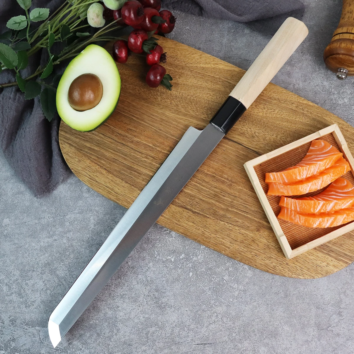 Nóż japoński Sashimi Salmon Sushi Nóż z pogrubionym ostrzem Nóż do filetowania ryb Nóż kuchenny Tasak do mięsa szefa kuchni