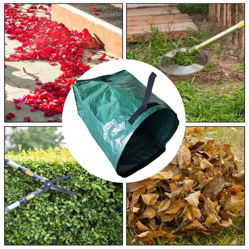 Resuable Storage Bag 53 Gallon Garden Leaf Bag Large Yard Dustpan Garden Leaf Bag Folding Gardening Container With Handles